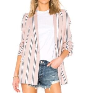 Free People Pink Striped Blazer